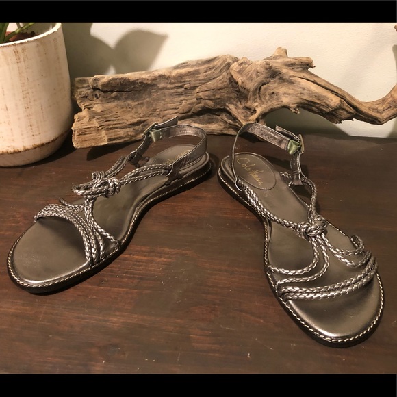 COPY - Cole Haan sandals, silver rope and knotted, leather, size 8 - Picture 1 of 4